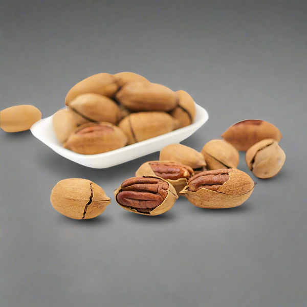 Roasted Pecan Nuts, Caramel flavour, Buttery, Vanilla, Inshell Pecan Nuts, Kagazi shell | Crunchy Nuts Rich in Antioxidants | Rich in Protein & Fiber