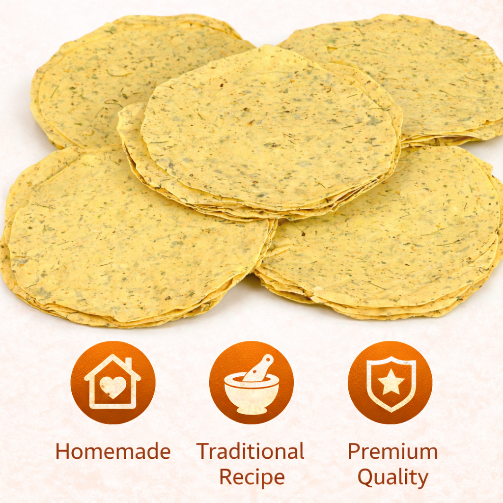 Special Methi Pudina Garlic Papad