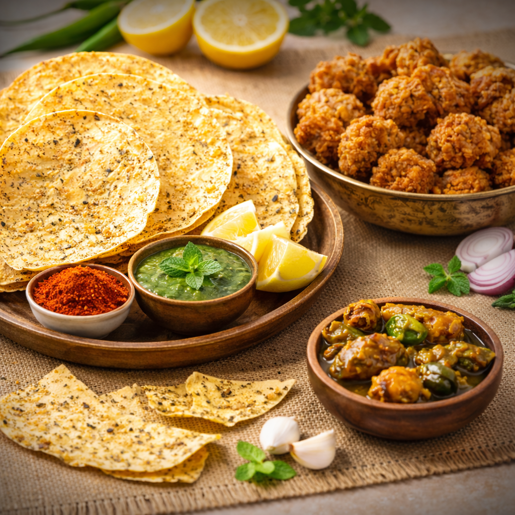 Special Methi Pudina Garlic Papad