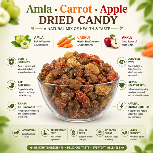 Amla Carrot Apple Chatpata Candy Mix | Healthy Dried Fruit Candy | Immunity & Energy Snack