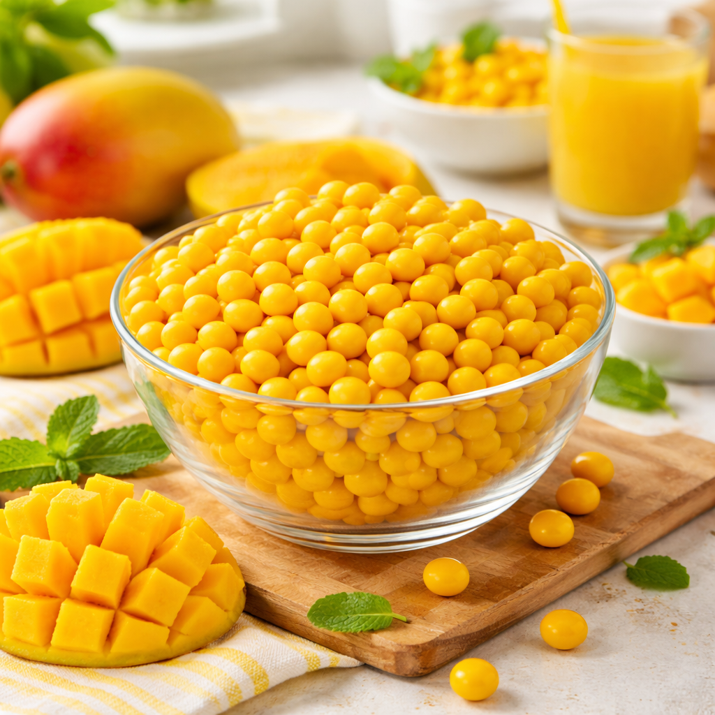 Mango Fruit Filled Chocolate Shots