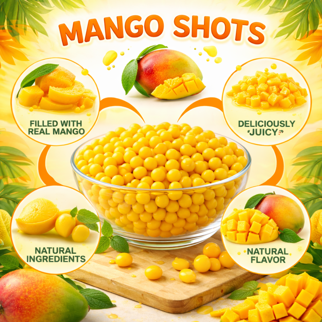 Mango Fruit Filled Chocolate Shots