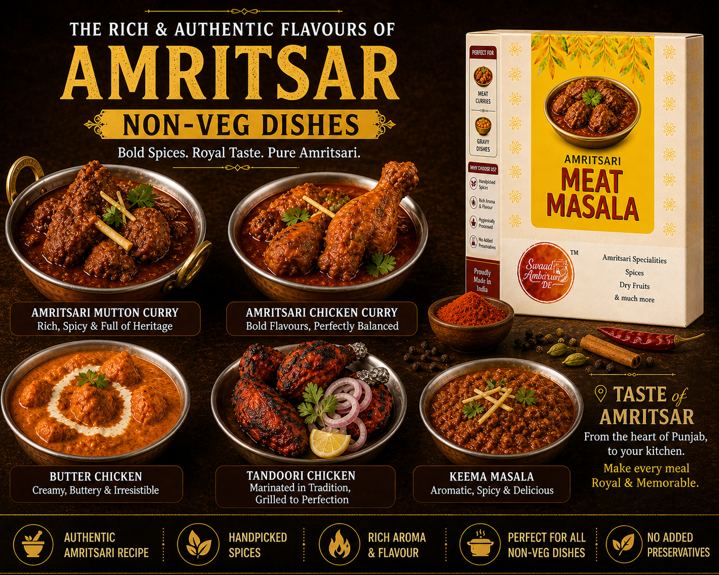 Swaad Ambarsar De Amritsari Meat Masala – Authentic Punjabi Flavor